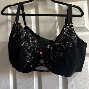 Cacique Black Floral Lace Bra